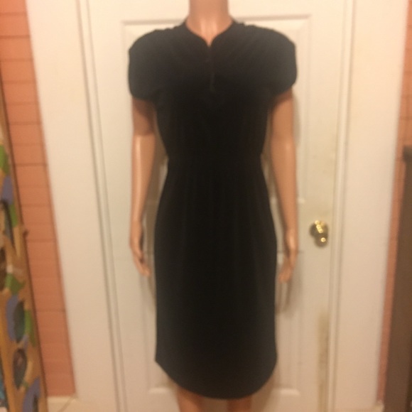 ❌SOLD❌ Rare Vintage Leslie Fay Black Velvet Dress - Picture 3 of 8
